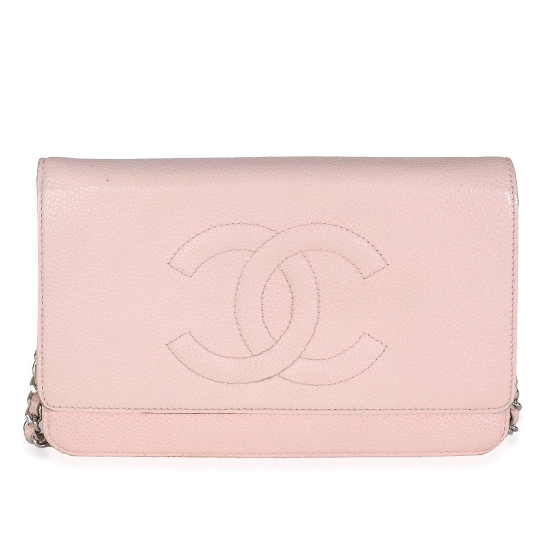 Chanel Timeless CC Pink Caviar Leather Wallet On Chain Shoulder Bag: Chanel Timeless CC Pink Caviar Leather Wallet On Chain Shoulder Bag This Chanel Timeless CC Classic Wallet On Chain features pink quilted caviar leather with silver-tone hardware. The design includes