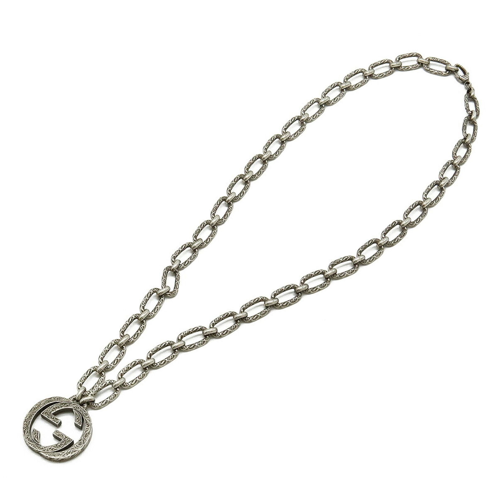 Silver Gucci Interlocking G Necklace with 59 cm Chain (1 of 1)