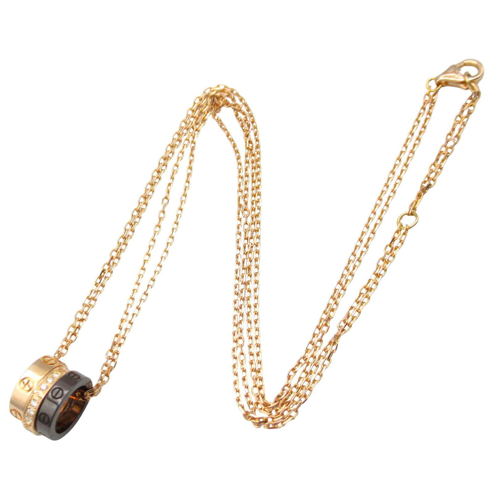 Cartier Love Rose Gold and Ceramic Necklace for Women (1 of 1)