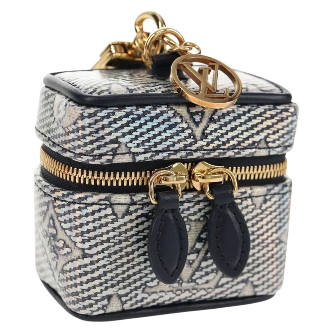 LOUIS VUITTON R95559 Laminated Jacquard Micro Vanity Bag Authentic: LOUIS VUITTON R95559 Laminated Jacquard Micro Vanity Bag Authentic This exquisite LOUIS VUITTON Laminated Jacquard Bijoux Sac Micro Vanity Bag showcases the iconic Monogram Canvas in a stunning Monogr
