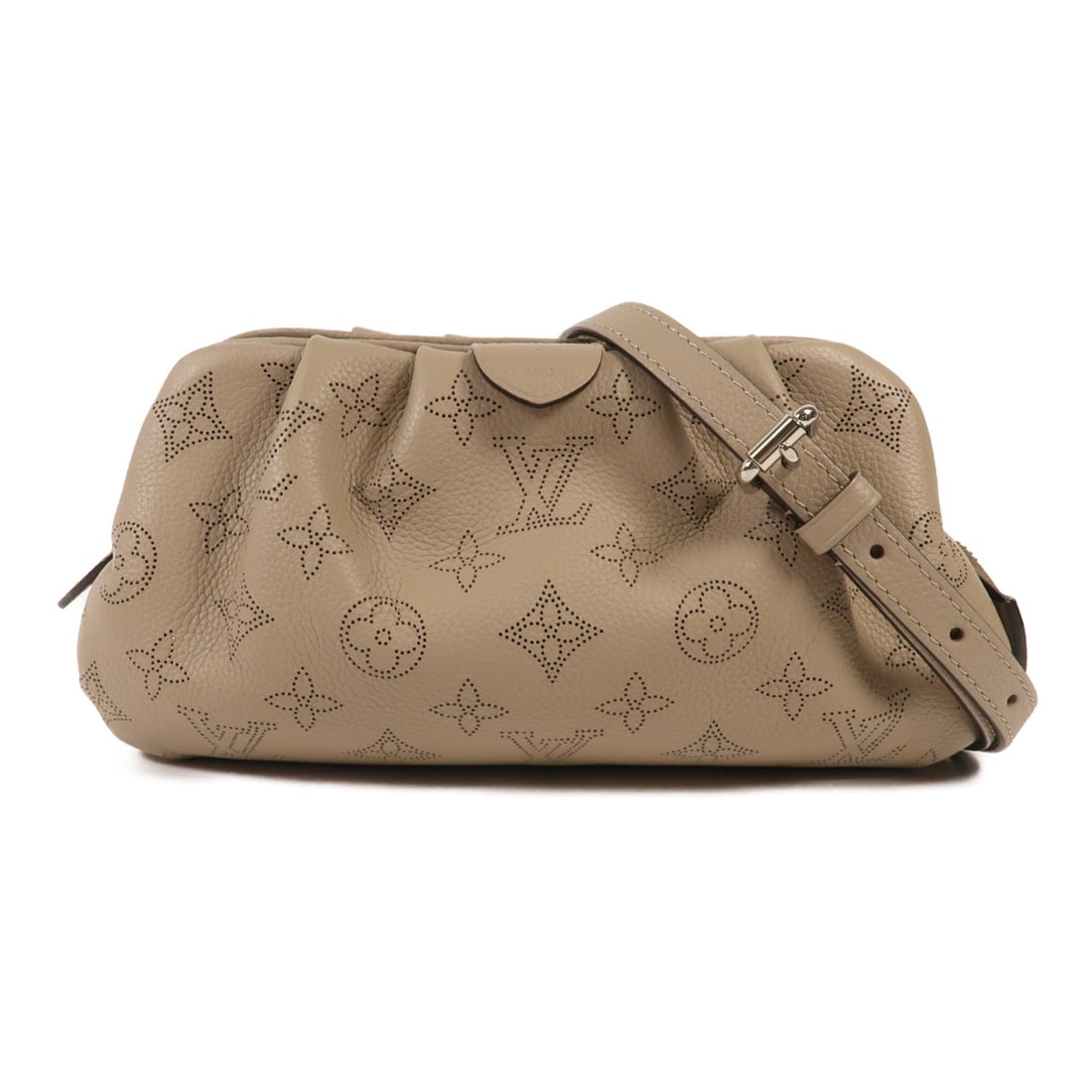 LOUIS VUITTON Scala Mini Pouch Shoulder Bag M80308 Beige Calfskin: LOUIS VUITTON Scala Mini Pouch Shoulder Bag M80308 Beige Calfskin Introducing the LOUIS VUITTON Scala Mini Pouch Shoulder Bag, a stunning accessory that combines elegance with practicality. Crafted fr