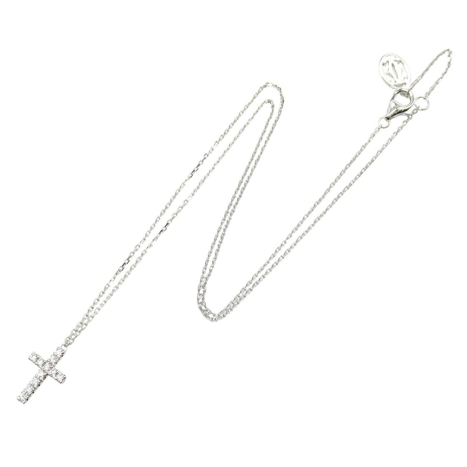 White Gold Necklace for Women by Cartier France: White Gold Necklace for Women by Cartier France This Cartier necklace is crafted from white gold and features a silver color. Designed for women, it has a main body measuring 13mm x 8.5mm and an adjus