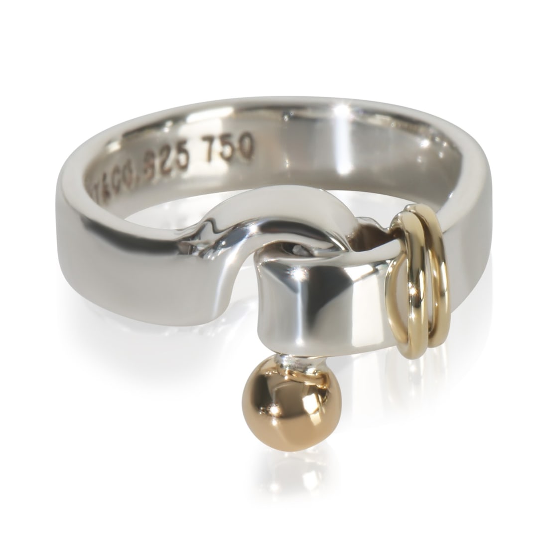 Vintage Hook Ring in 18k Yellow Gold and Sterling Silver by Tiffany & Co. (1 of 5)