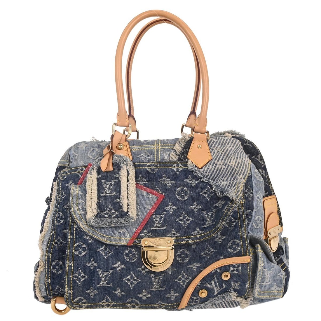 Louis Vuitton Blue Denim Monogram Bowly Handbag M95376 (1 of 11)