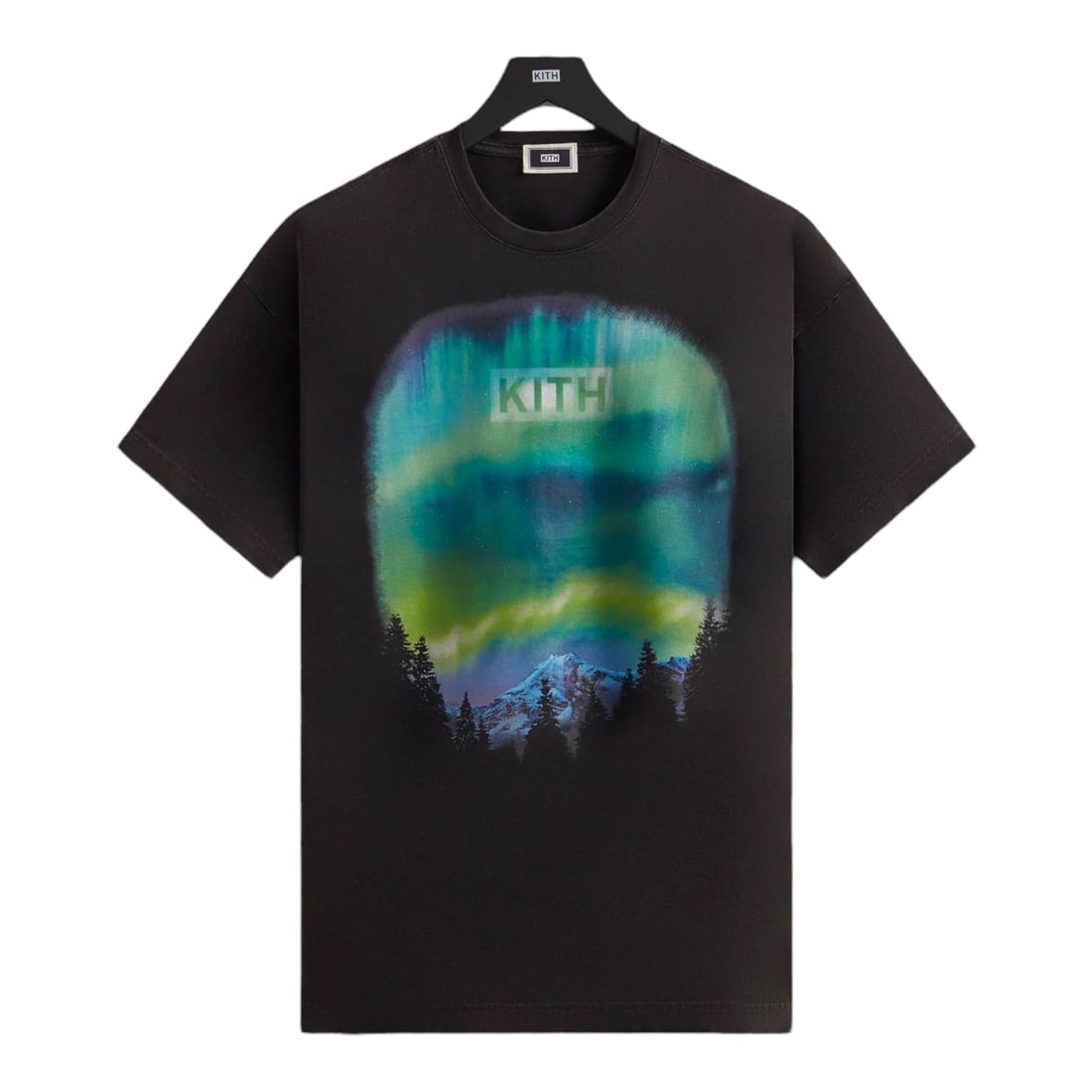 Aurora Logo Black Vintage T Shirt by Kith Size Small: Aurora Logo Black Vintage T Shirt by Kith Size Small This is an authentic Kith Aurora Classic Logo Black Vintage Tee in black. The t-shirt is un-used and in unworn condition. Size: Small. Specificatio