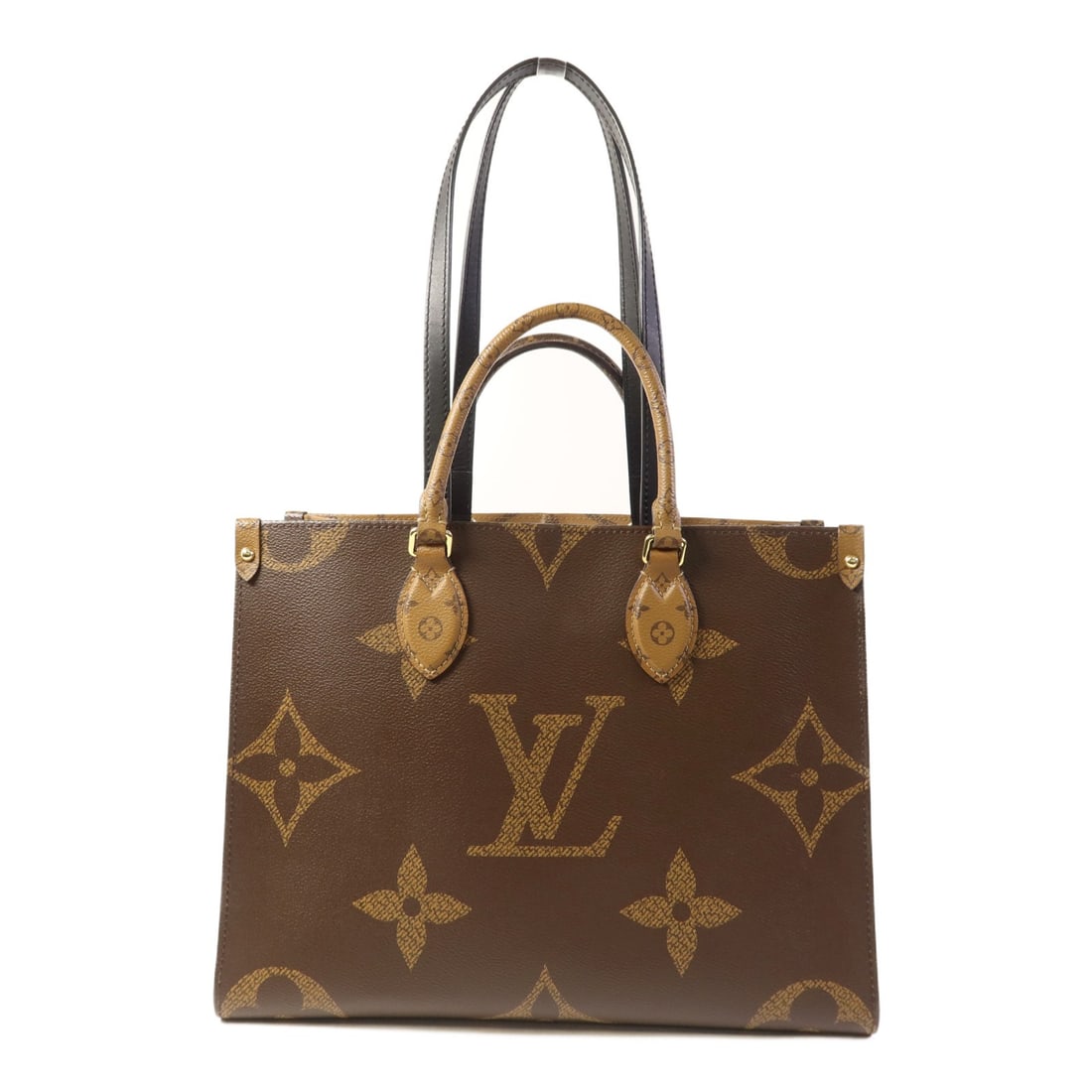 LOUIS VUITTON On The Go MM Tote Bag Monogram Giant Brown GHW M45321: LOUIS VUITTON On The Go MM Tote Bag Monogram Giant Brown GHW M45321 This LOUIS VUITTON On The Go MM 2 Way Tote Bag showcases a stylish and functional design perfect for everyday use. Crafted from dura