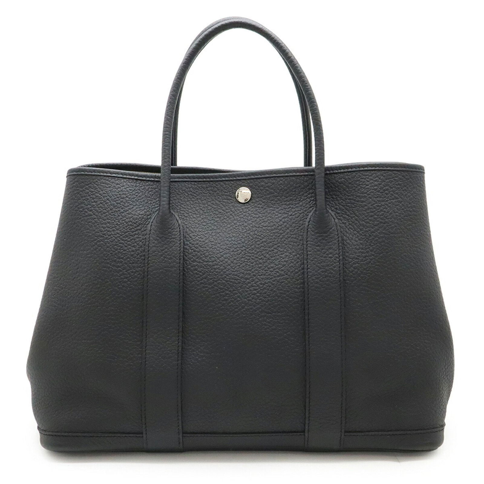 Black Leather Hermes Garden Party Tote 26cm France: Black Leather Hermes Garden Party Tote 26cm France This Hermes Garden Party handbag is crafted from black leather and features a spacious design. It is suitable for women and made in France. The bag s