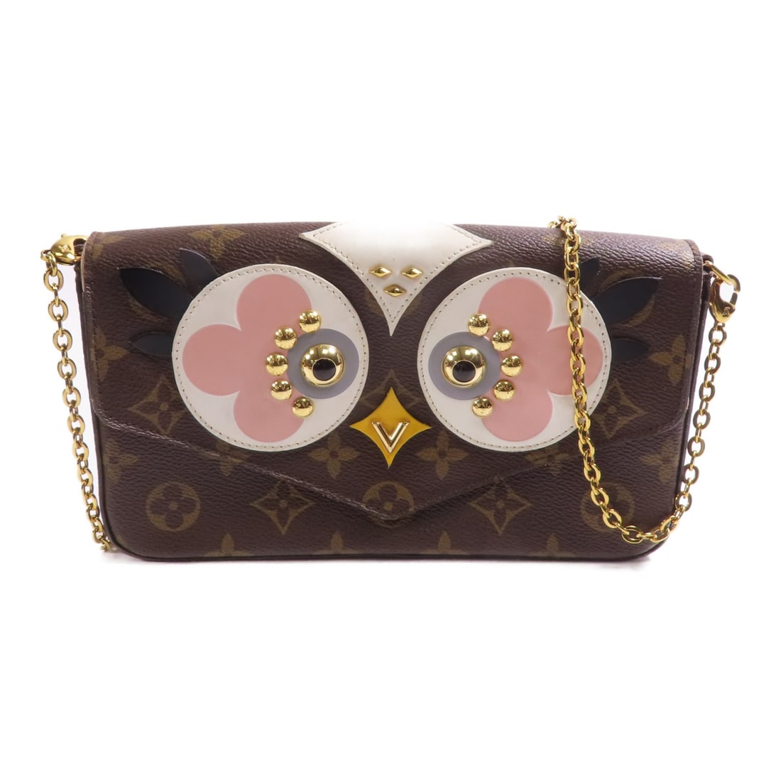 LOUIS VUITTON Lovely Birds Felicie Pochette Shoulder Bag M62415 Monogram GHW: LOUIS VUITTON Lovely Birds Felicie Pochette Shoulder Bag M62415 Monogram GHW This LOUIS VUITTON Lovely Birds Felicie Pochette Shoulder Bag showcases the iconic Monogram design, crafted from durable PV