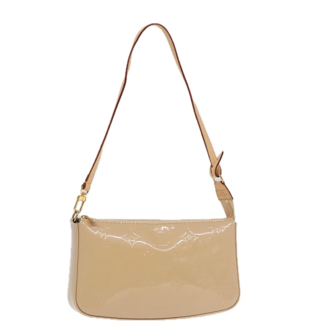 LOUIS VUITTON Monogram Vernis Pouch Beige M90072 Authentic France: LOUIS VUITTON Monogram Vernis Pouch Beige M90072 Authentic France This elegant Louis Vuitton Monogram Vernis Pochette Accessoires Pouch is crafted in luxurious beige patent leather, embodying the bran