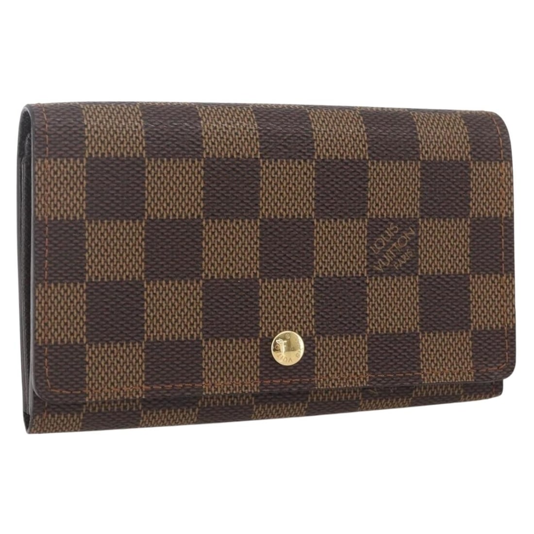 Damier Ebene Canvas Bifold Wallet Louis Vuitton N61730 Spain: Damier Ebene Canvas Bifold Wallet Louis Vuitton N61730 Spain This is a Louis Vuitton Damier Ebene bifold wallet crafted from Damier Ebene canvas. The wallet features a classic brown checkered pattern