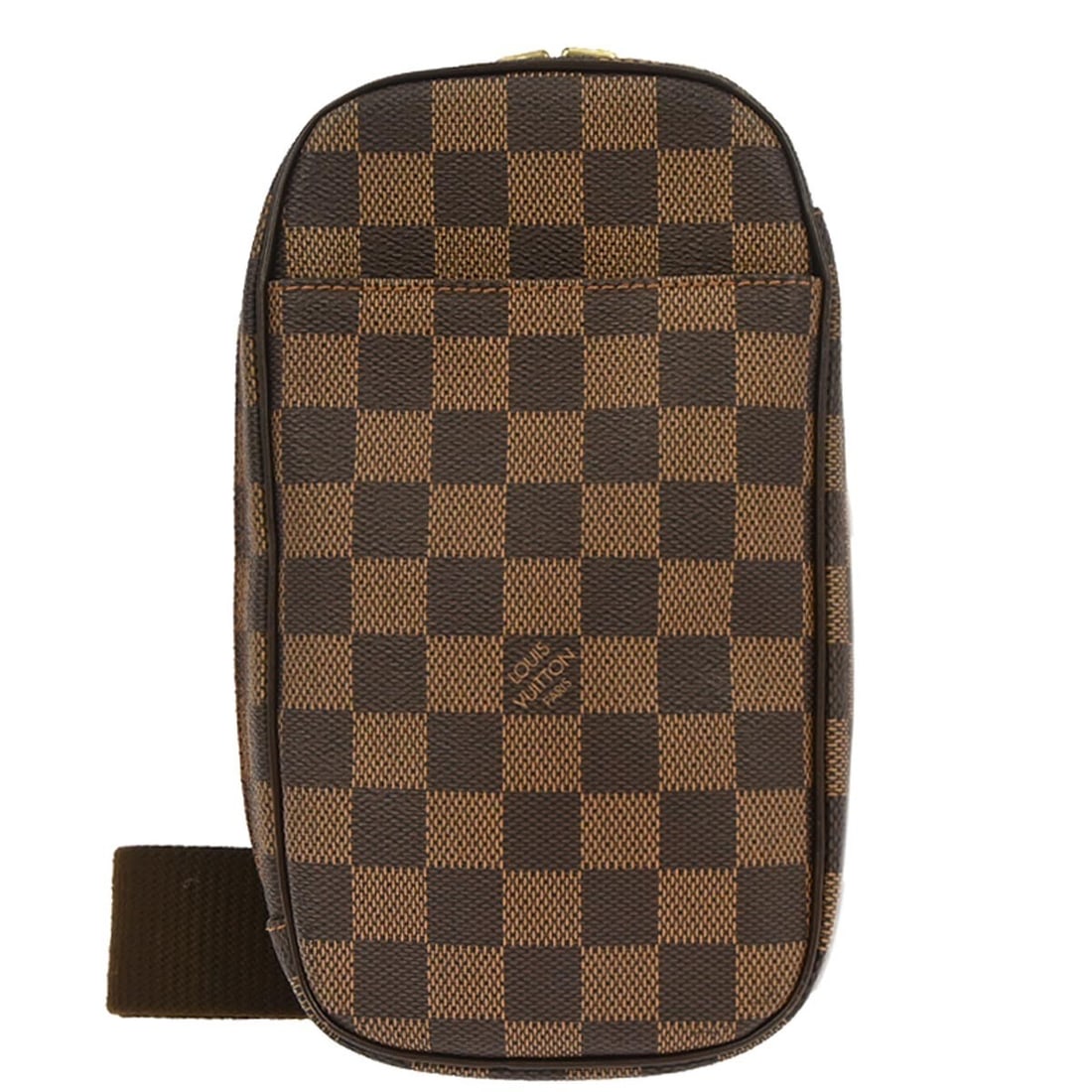 Louis Vuitton Gange Damier Canvas Belt Bag N48048: Louis Vuitton Gange Damier Canvas Belt Bag N48048 This Louis Vuitton Damier Pochette Gange is a small belt bag and fanny pack crafted from Damier canvas leather in Ebene color. It features a zip closu