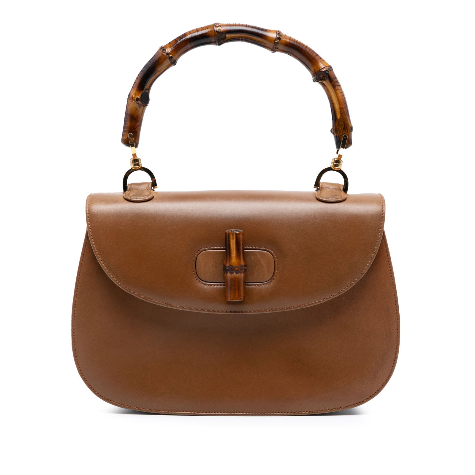 Gucci Calfskin Bamboo Night Leather Bag Italy Brown (1 of 7)