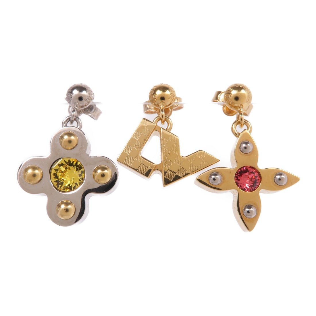 Louis Vuitton M67077 Gold Tone Pierced Earrings Fashion Accessory (1 of 8)
