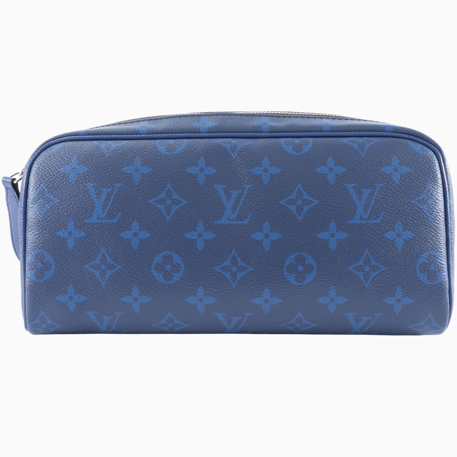Louis Vuitton Canvas Blue Toiletry Bag Dopp Kit France: Louis Vuitton Canvas Blue Toiletry Bag Dopp Kit France This Louis Vuitton Dopp Kit is crafted from blue canvas and designed for universal use. Made in France, it features a spacious interior. The exte