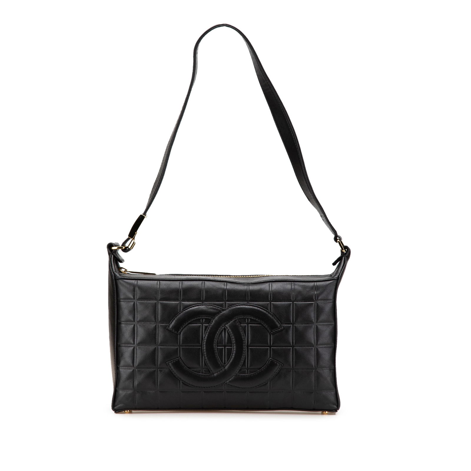 Chanel CC Choco Bar Black Lambskin Shoulder Bag Italy (1 of 12)