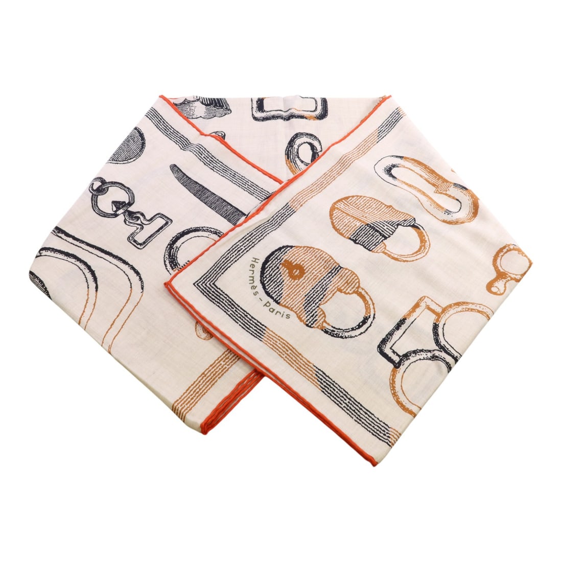 Mors A Jouets Bandana 140x140 Cashmere Silk Scarf in Beige Red Brown: Mors A Jouets Bandana 140x140 Cashmere Silk Scarf in Beige Red Brown This Hermes Mors A Jouets Bandana Shawl is crafted from a luxurious blend of cashmere and silk. The scarf features a beige base acc