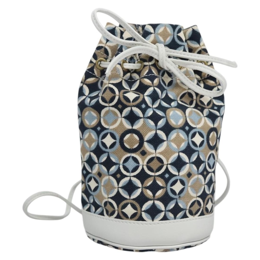 Authentic CELINE Blue Beige White Canvas Shoulder Bag Made in Italy: Authentic CELINE Blue Beige White Canvas Shoulder Bag Made in Italy This authentic CELINE shoulder bag is crafted from durable canvas in a stylish blue, beige, and white color palette. With approximat