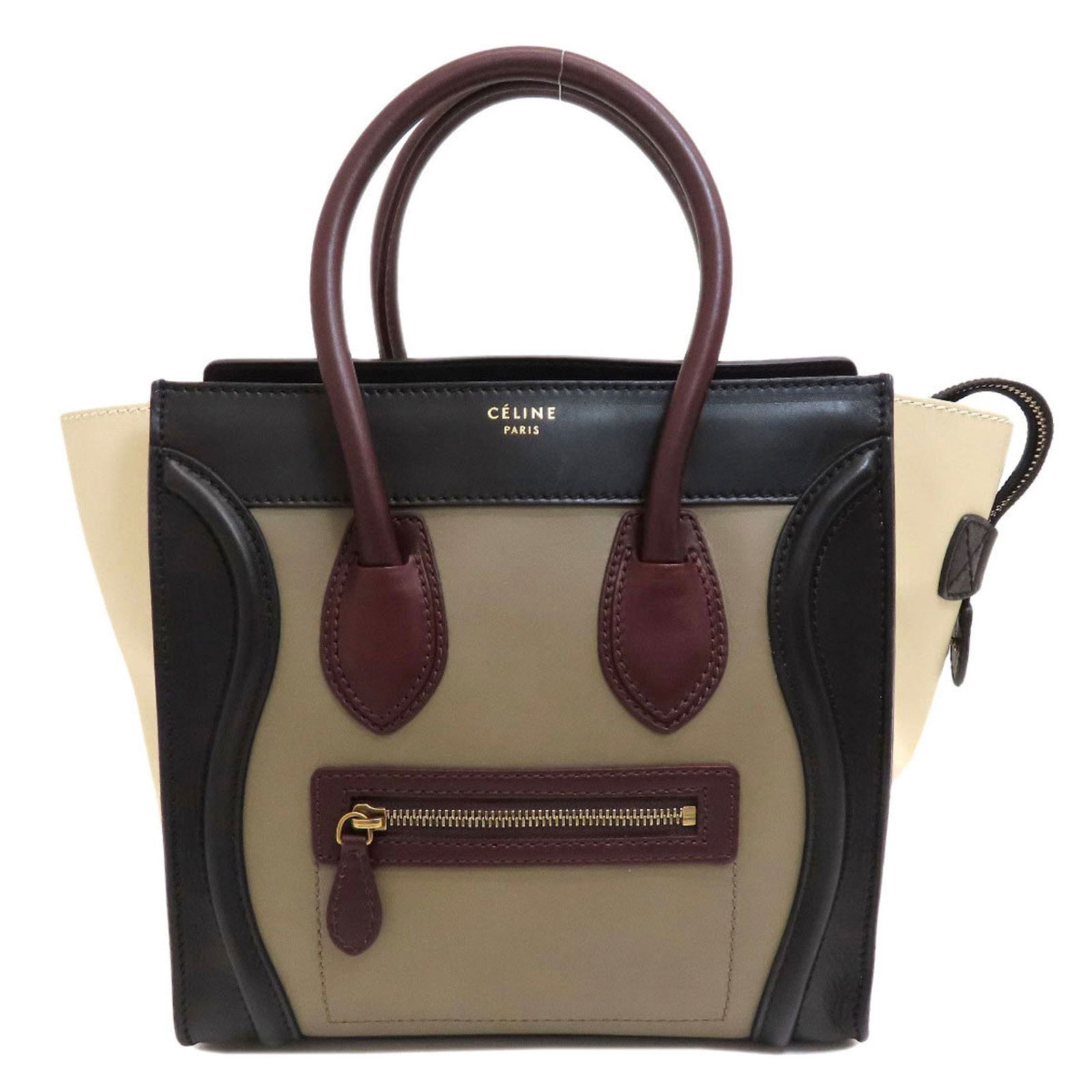 Beige Pony-Style Calfskin Celine Luggage Phantom Handbag 26cm: Beige Pony-Style Calfskin Celine Luggage Phantom Handbag 26cm The Celine Luggage Phantom handbag is crafted from pony-style calfskin in beige, combining elegance and practicality. Designed for women,