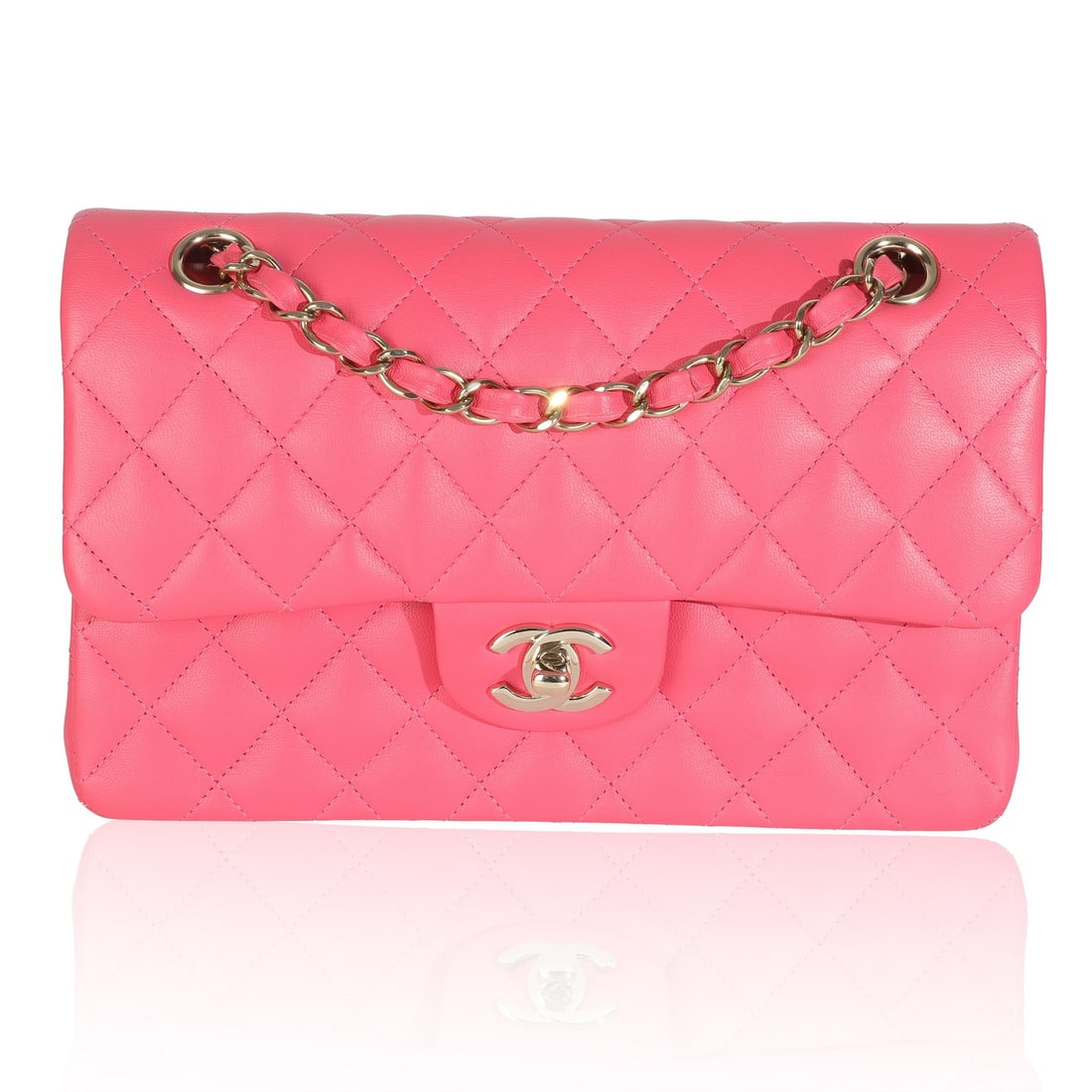 Chanel Small Classic Double Flap Bag Pink Lambskin 2021-2024 (1 of 8)