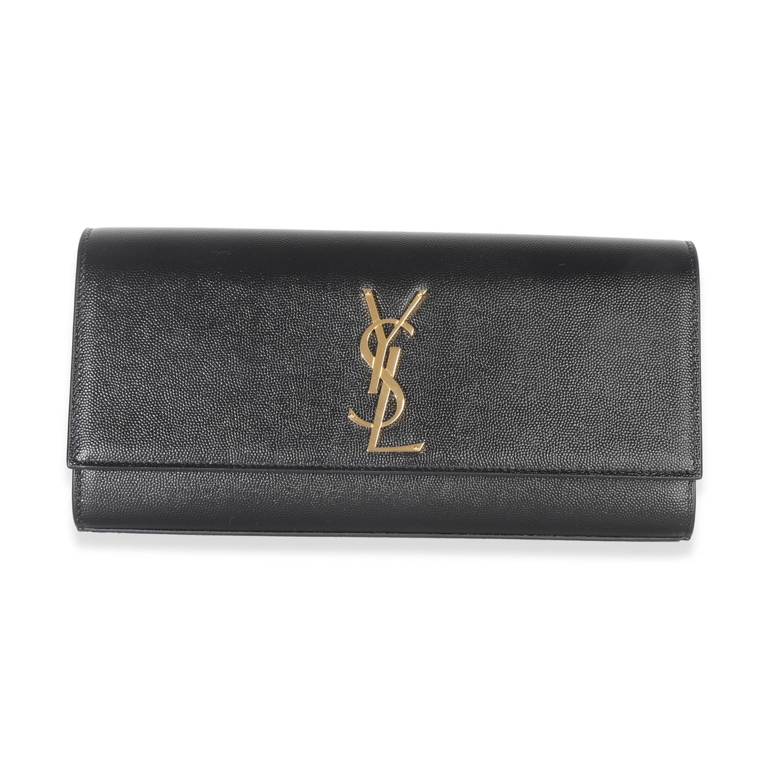 Black Leather Classic Cassandre Clutch by Saint Laurent with Gold-Tone Hardware (1 of 8)