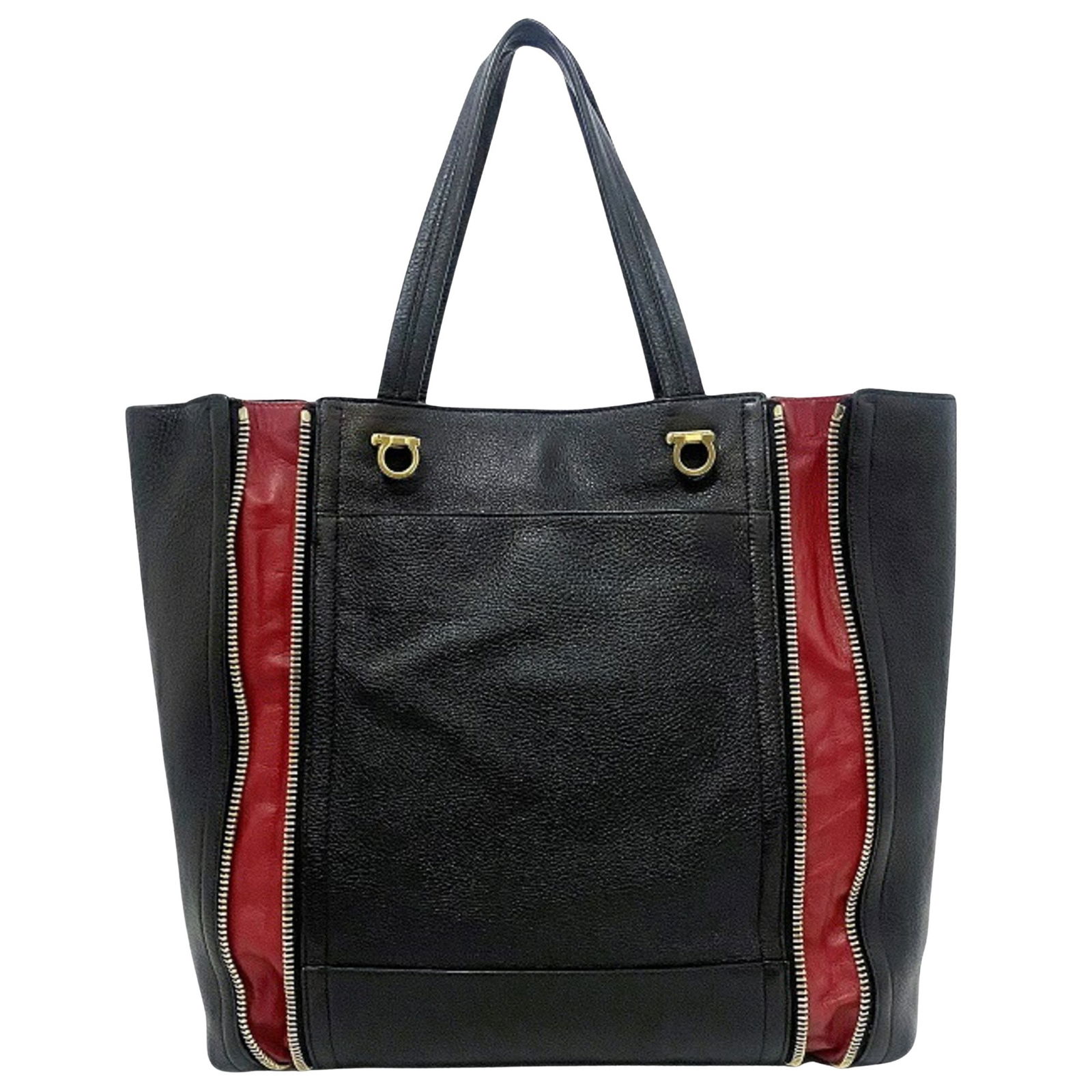 Black Leather Gancini Tote by Salvatore Ferragamo for Men and Women (1 of 10)