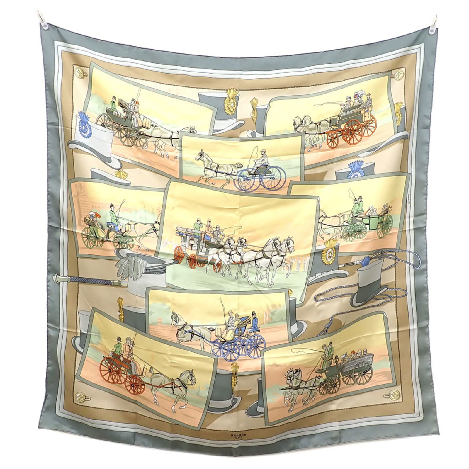 Silk Multicolor Scarf Hermes Carre 90 France 87.5cm x 89cm (1 of 1)