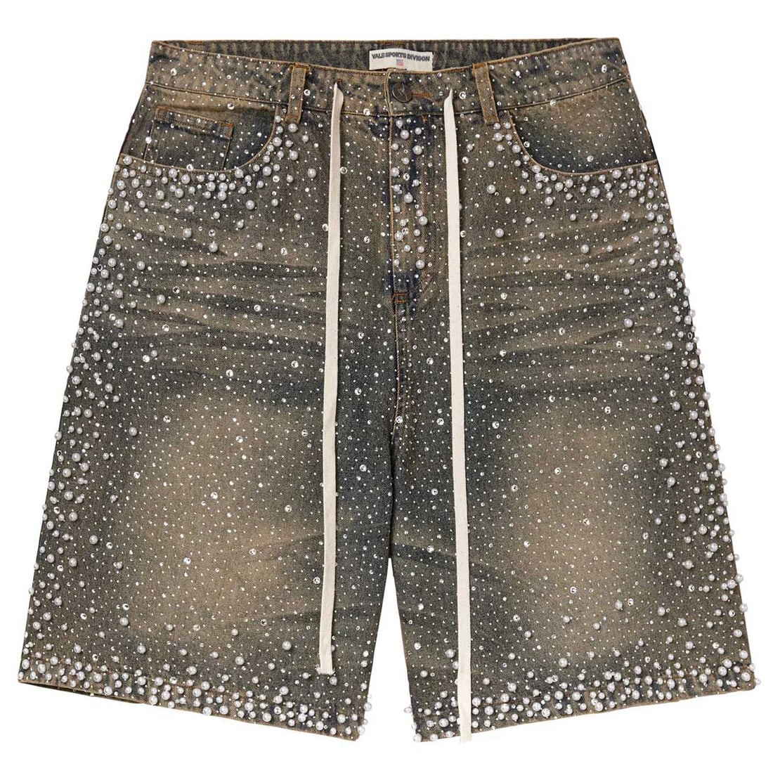 Rainstorm Vintage Wash Raw Hem Denim Shorts by Vale Size 36 (1 of 2)