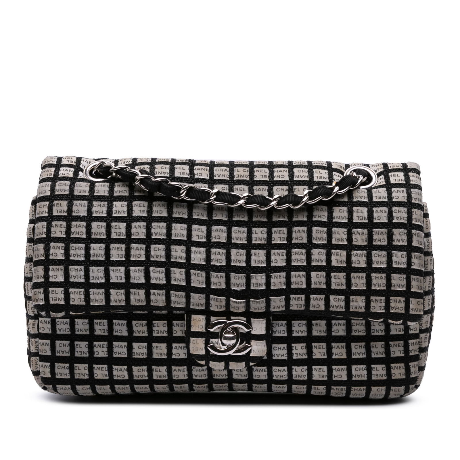 Chanel Medium Classic Ribbon Tweed Double Flap Shoulder Bag (1 of 11)