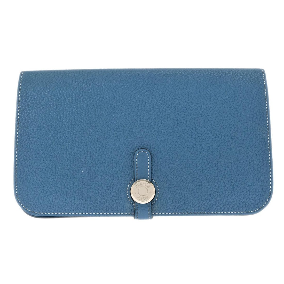 Dogon GM Leather Wallet in Blue Jean Green by Hermes (1 of 7)