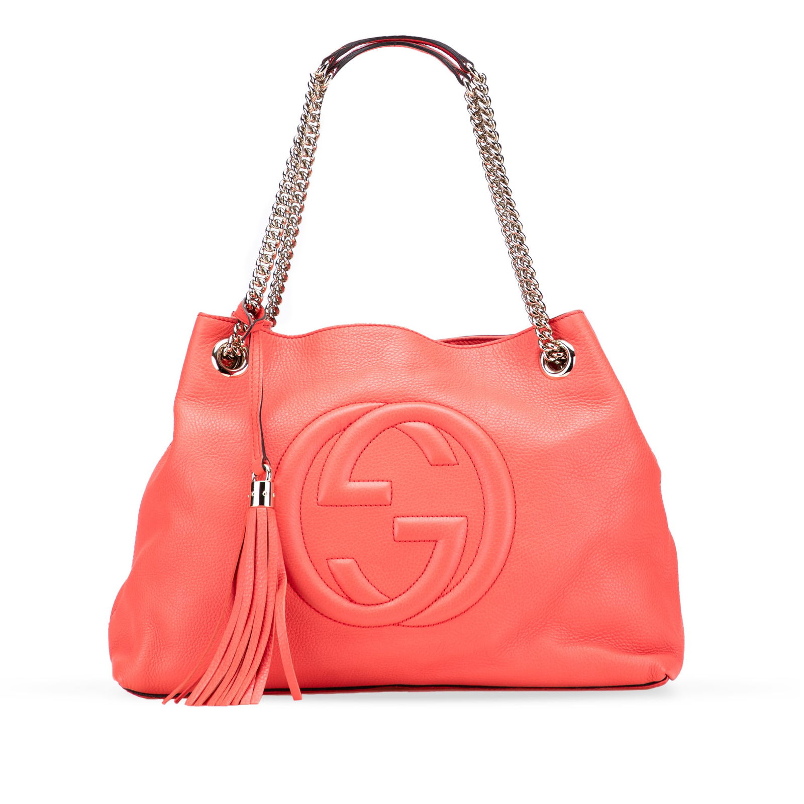 Gucci Pink Medium Leather Soho Chain Tote with Silver Straps (1 of 11)