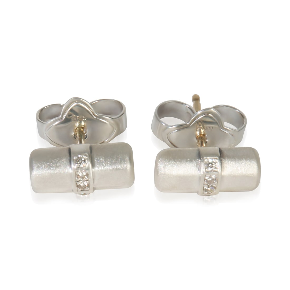 Lexington Bar Stud Earrings with Diamonds in Sterling Silver by David Yurman: Lexington Bar Stud Earrings with Diamonds in Sterling Silver by David Yurman These David Yurman Lexington Bar stud earrings feature round brilliant cut white diamonds set in sterling silver. Designed
