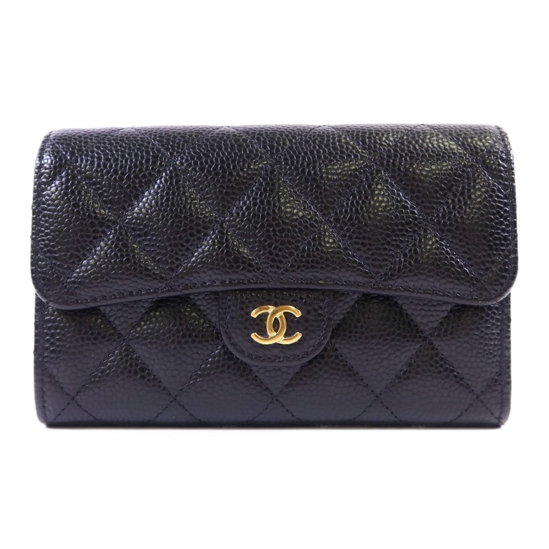 Chanel Medium Classic Black Calfskin Flap Wallet with Gold CC Hardware (1 of 15)