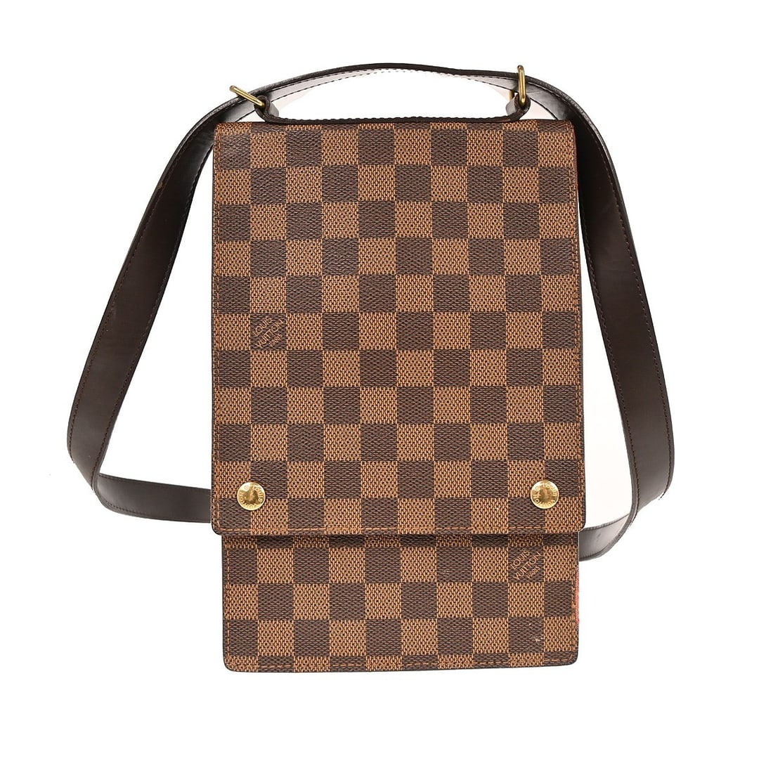 Louis Vuitton Portobello Damier Shoulder Bag N45271 with Adjustable Strap: Louis Vuitton Portobello Damier Shoulder Bag N45271 with Adjustable Strap This Louis Vuitton Portobello shoulder bag features the signature Damier canvas leather in a classic brown check pattern. Desi