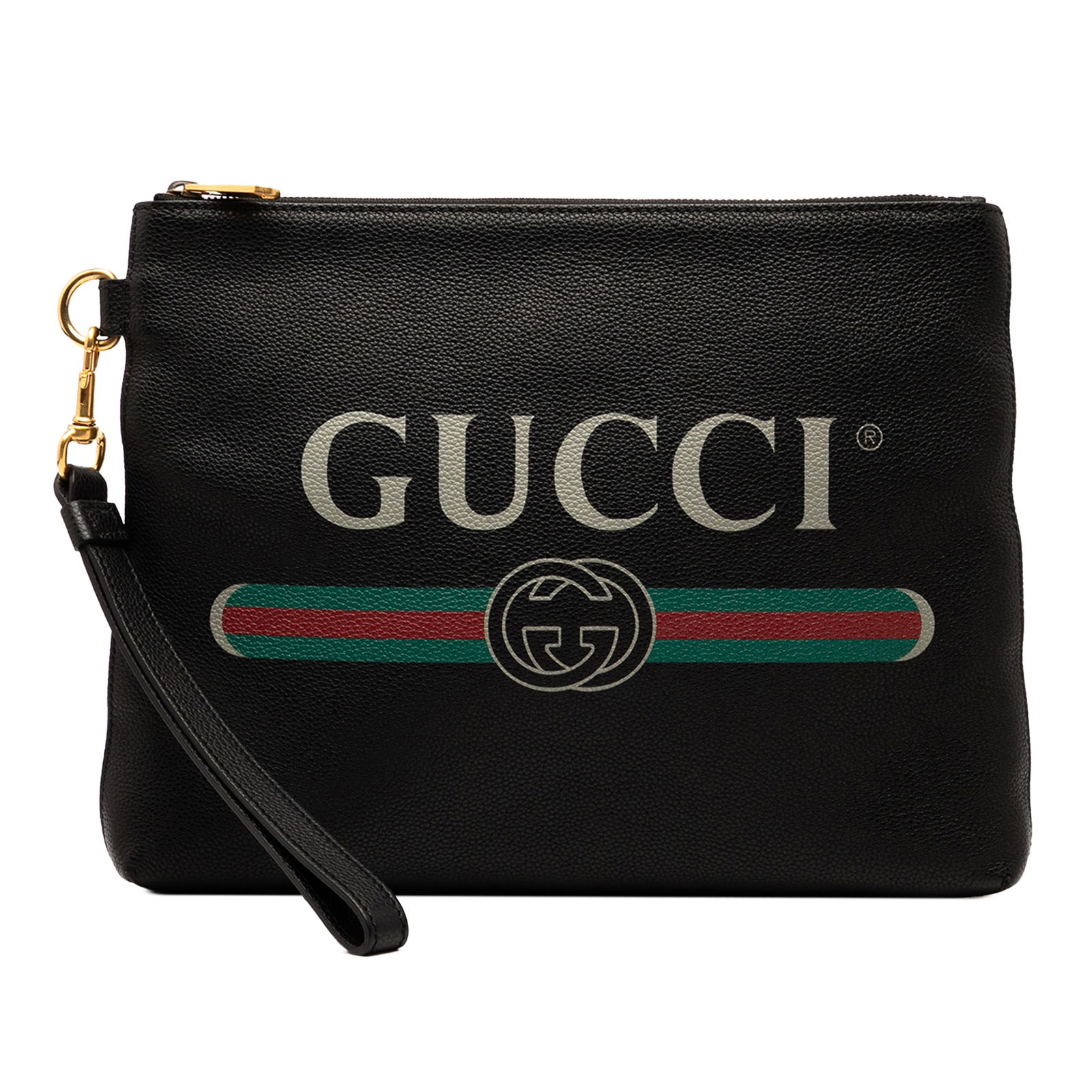 Black Leather Gucci Clutch with Removable Wrist Strap (1 of 7)
