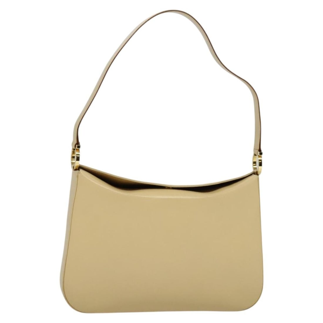 Salvatore Ferragamo Gancini Leather Shoulder Bag Beige Gold Auth Italy: Salvatore Ferragamo Gancini Leather Shoulder Bag Beige Gold Auth Italy This exquisite Salvatore Ferragamo Gancini Shoulder Bag combines elegance with functionality. Crafted from high-quality leather i