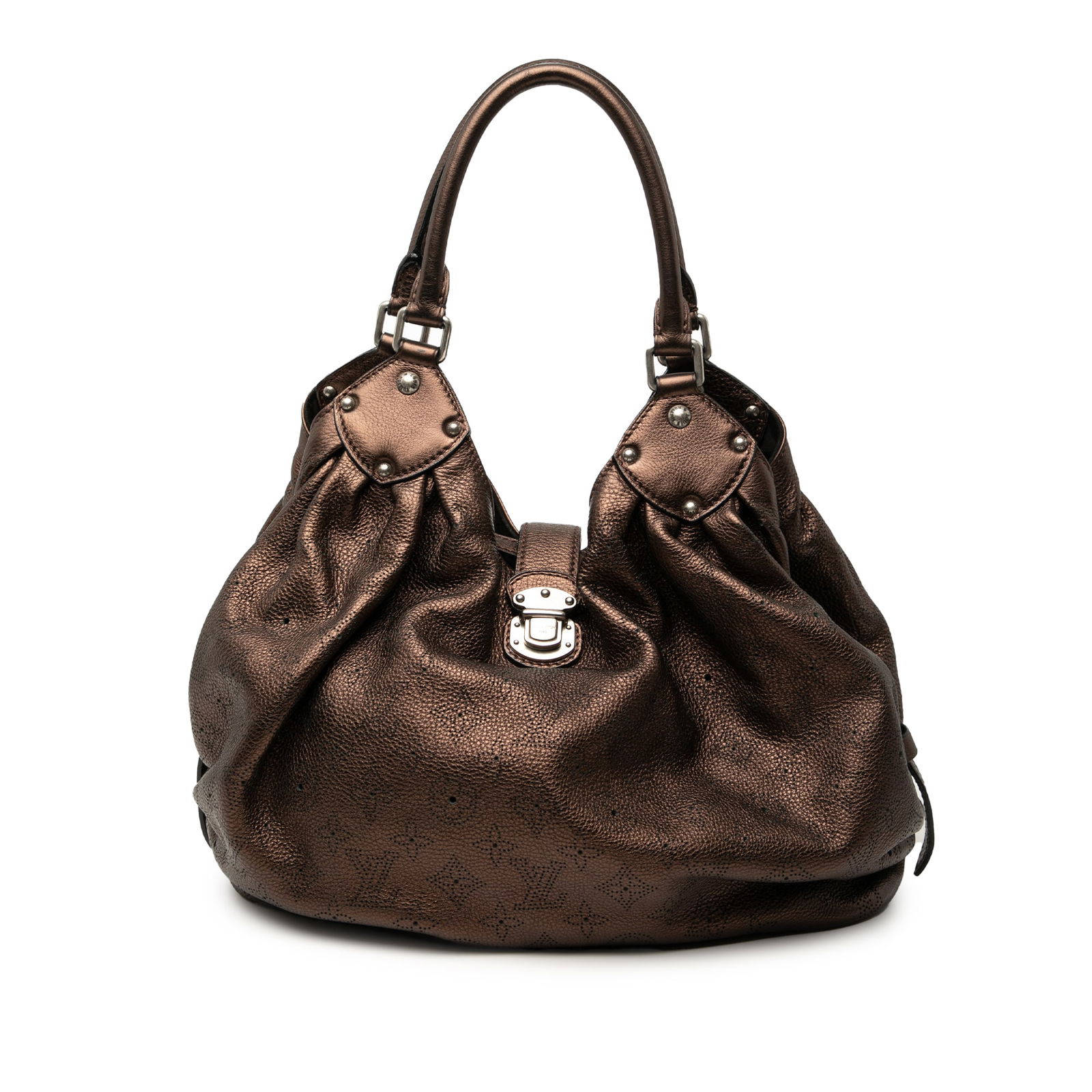 Louis Vuitton Monogram Mahina L Hobo Leather Bag Brown (1 of 7)