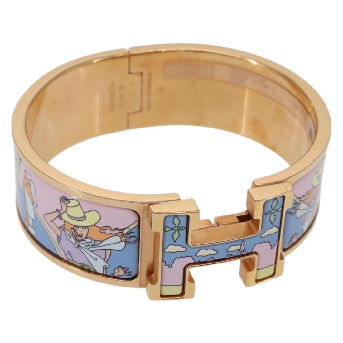 HERMES Click H Gold Tone Bracelet FI 02 33 Authentic (1 of 17)