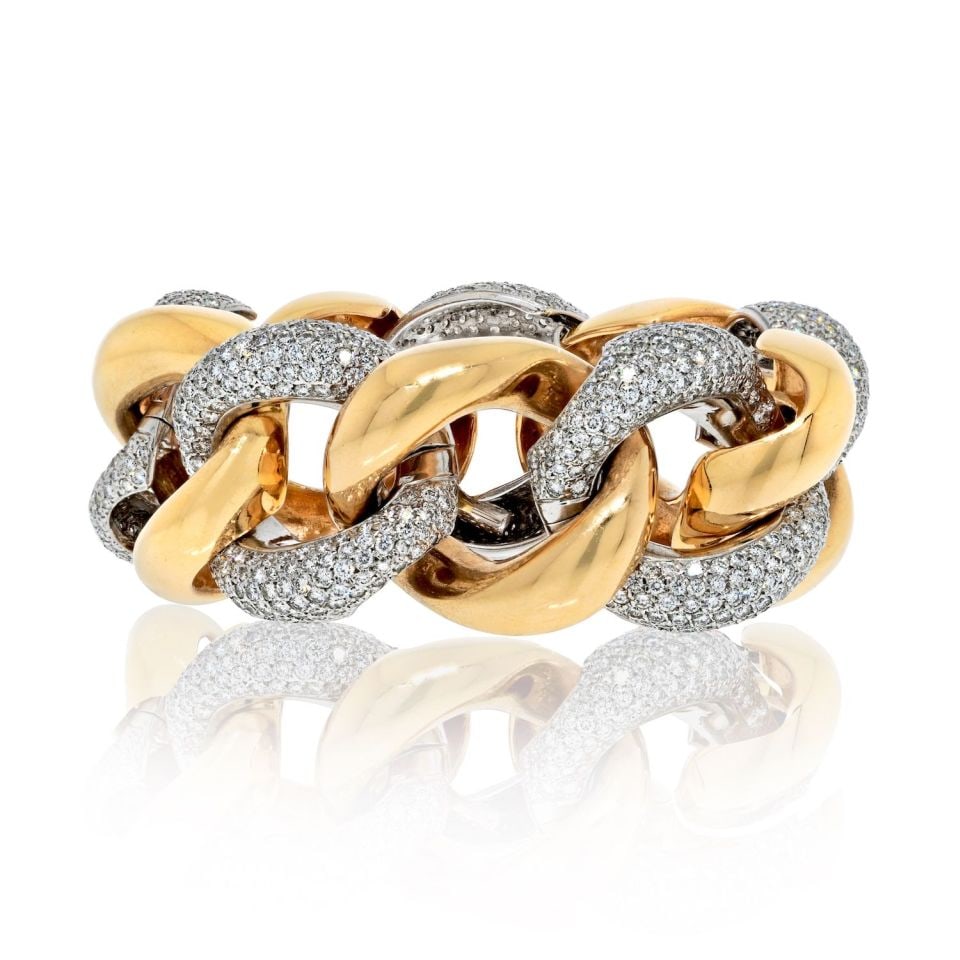 25.00cttw Diamond Wide Curb Link Bracelet (1 of 4)