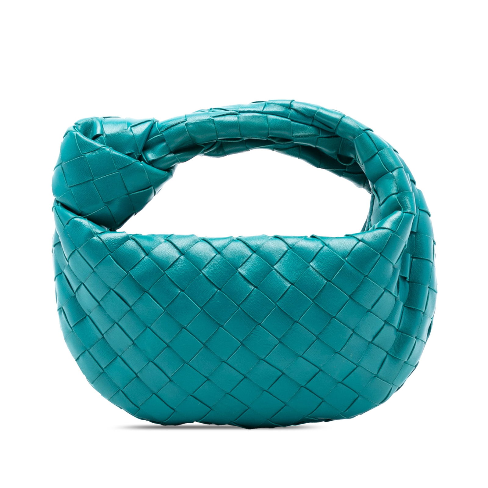 Mini Jodie Blue Woven Leather Shoulder Bag by Bottega Veneta: Mini Jodie Blue Woven Leather Shoulder Bag by Bottega Veneta This Bottega Veneta Mini Nappa Intrecciato Jodie features a signature woven leather body, a woven shoulder strap, and a top zip closure. Th