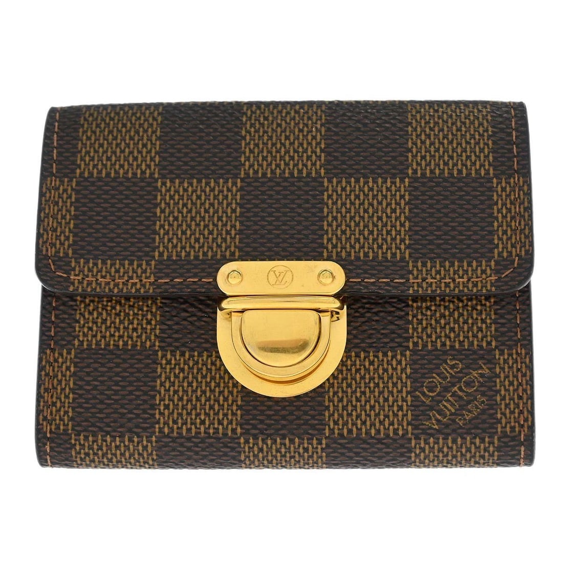 Damier Canvas Koala Wallet by Louis Vuitton Brown Folding N60004 MI0095 (1 of 7)
