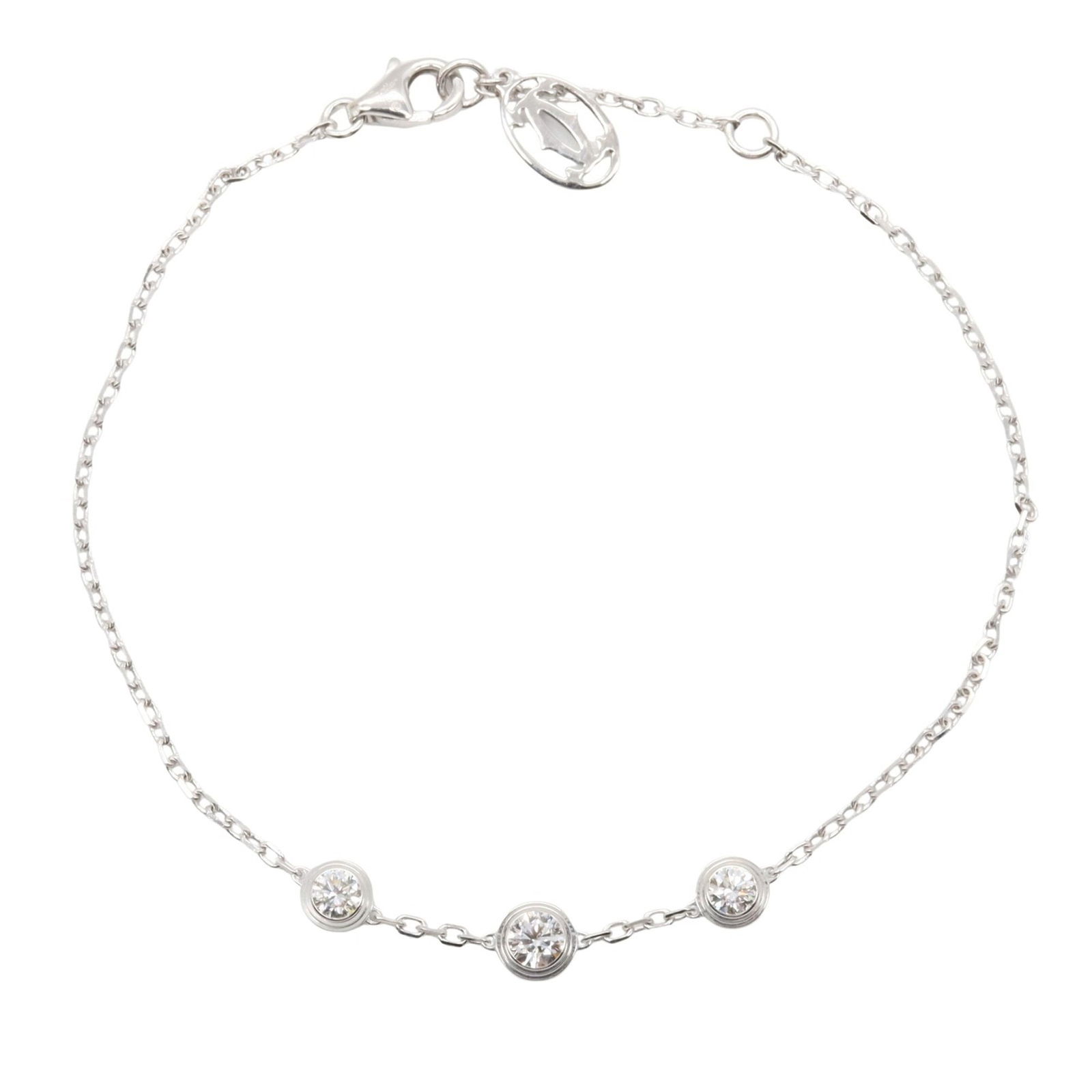 White Gold Diamants Legers Bracelet by Cartier 19.5 cm: White Gold Diamants Legers Bracelet by Cartier 19.5 cm This Cartier Diamants Legers bracelet is crafted from white gold and features a sleek silver tone. Designed for women, the bracelet measures 19.5