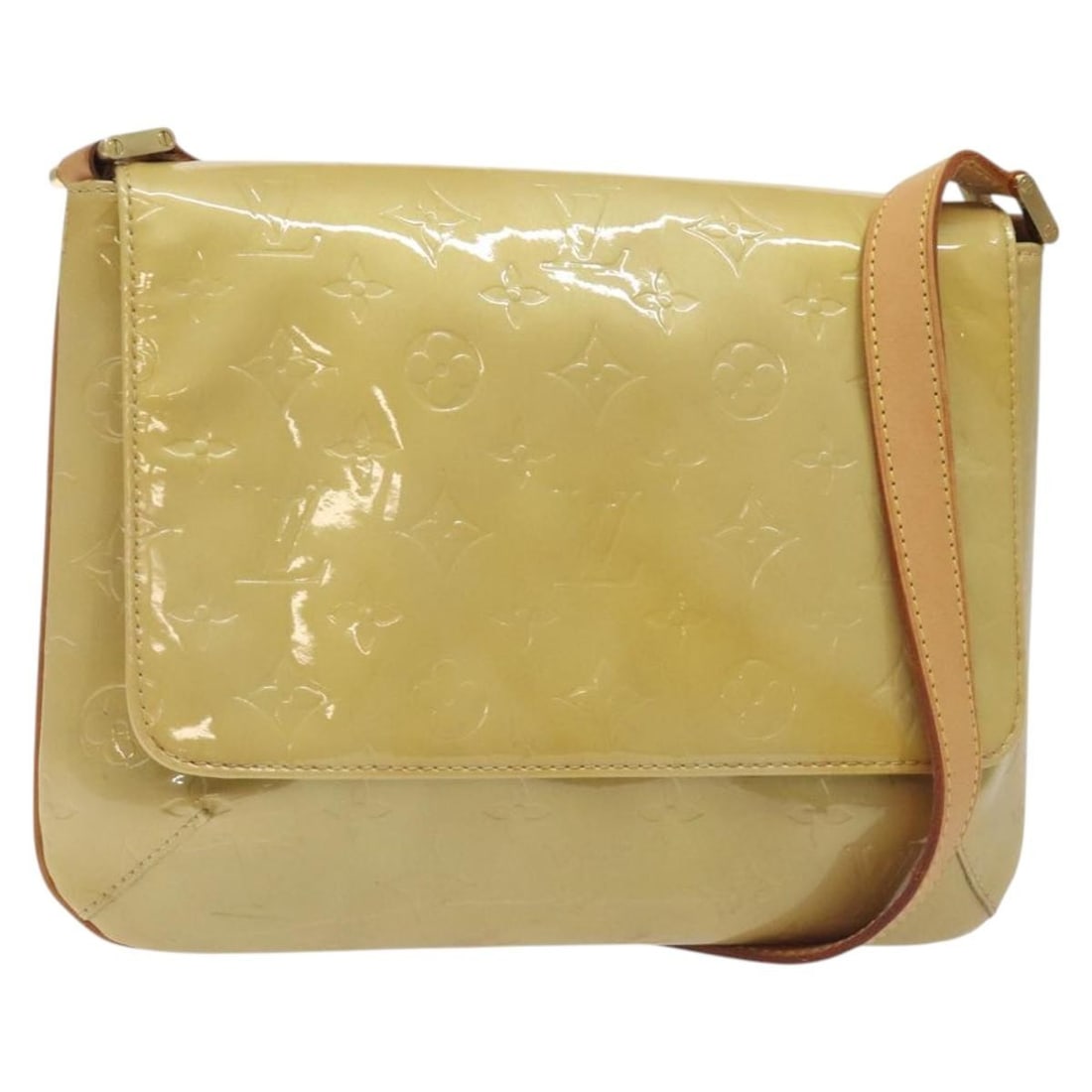 LOUIS VUITTON Monogram Vernis Thompson Street Bag Beige M91301 Auth (1 of 18)