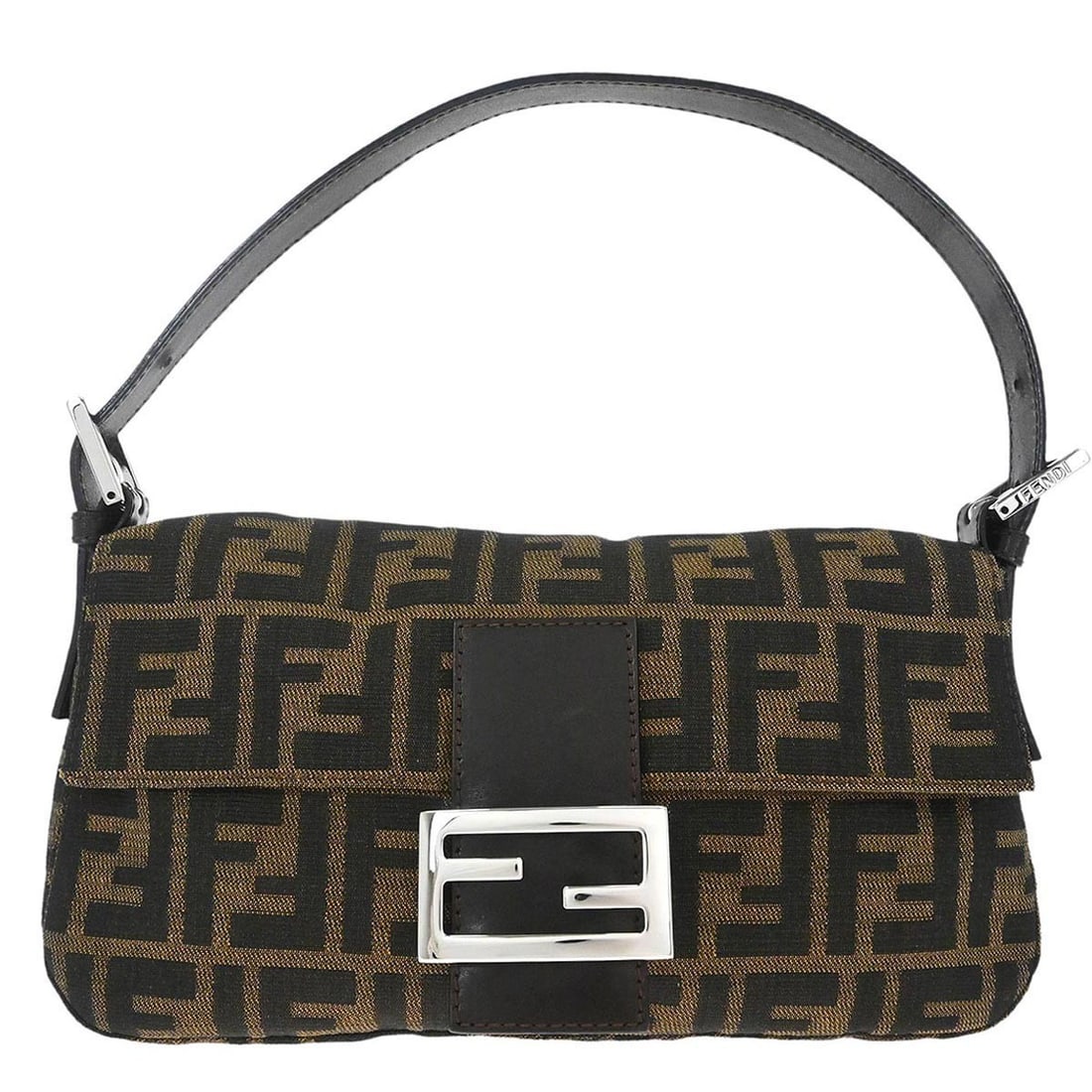 Fendi Zucca Canvas Baguette Shoulder Bag with Silver Hardware (1 of 11)