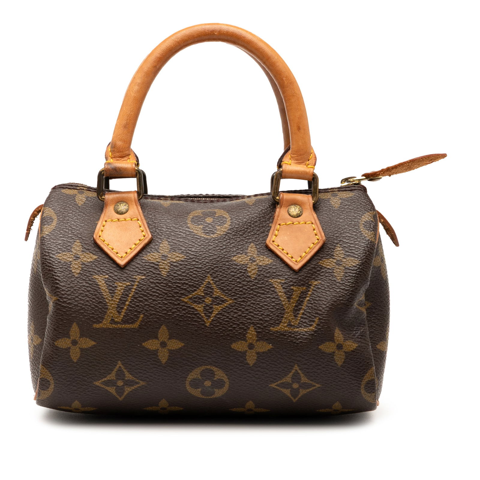 Louis Vuitton Monogram Mini Speedy HL Brown Canvas Handbag: Louis Vuitton Monogram Mini Speedy HL Brown Canvas Handbag The Louis Vuitton Monogram Mini Speedy HL is a stylish and compact handbag crafted from durable monogram canvas, complemented by vachetta lea