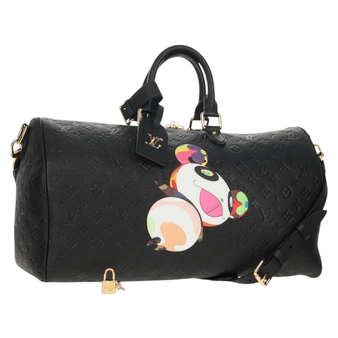 LOUIS VUITTON Empreinte Keepall Bandouliere 45 Black Bag M13761 Auth (1 of 18)