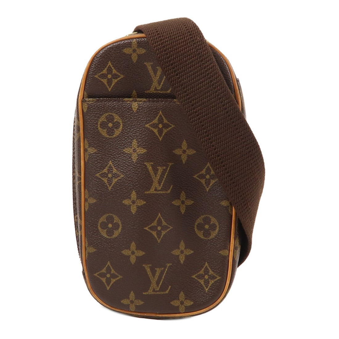 LOUIS VUITTON Monogram GHW Pochette Gange Waist Bag M51870 Brown: LOUIS VUITTON Monogram GHW Pochette Gange Waist Bag M51870 Brown This Louis Vuitton Pochette Gange Waist Bag combines style and functionality, crafted from durable PVC coated canvas in a rich brown hu