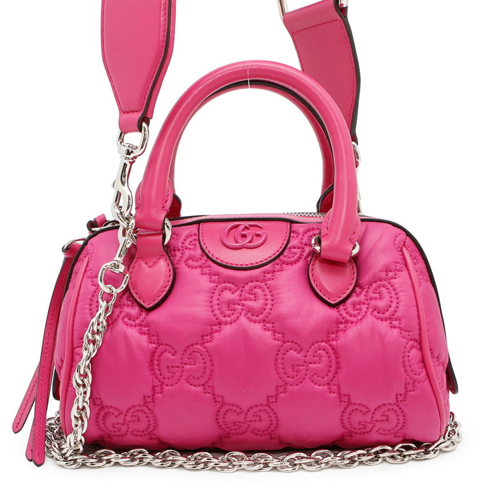 Pink Gucci GG Matelasse Nylon Shoulder Bag with Adjustable Strap (1 of 1)