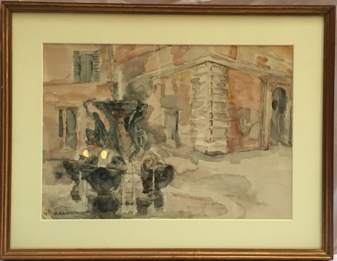 Signed Watercolor Painting by Innocenti Camillo Giovanni (1 of 8)