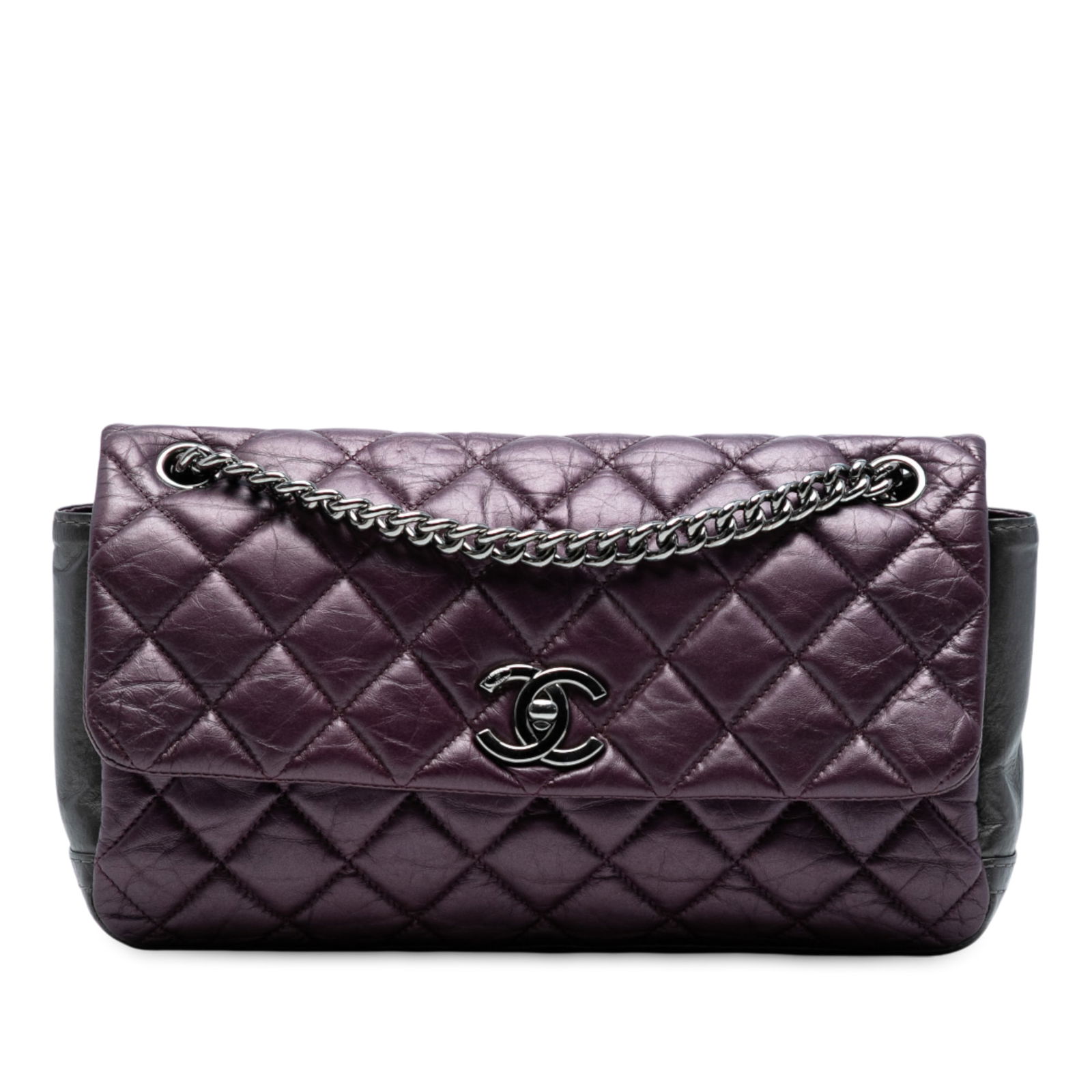 Chanel Small Bicolor Quilted Leather Lady Pearly Flap Crossbody Bag: Chanel Small Bicolor Quilted Leather Lady Pearly Flap Crossbody Bag This stylish Chanel Small Bicolor Quilted Aged Calfskin Lady Pearly Flap crossbody bag is crafted from luxurious quilted leather, fe