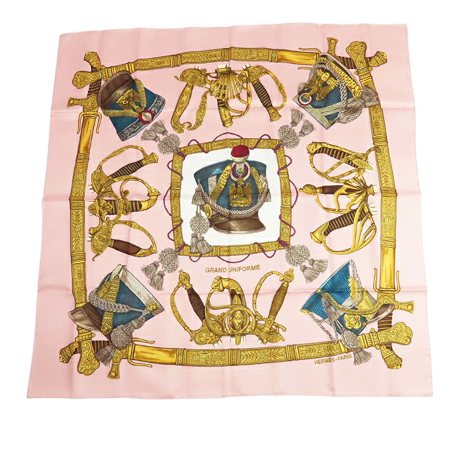 Hermes Grand Uniforme Pink Silk Scarf 88 x 88.5 cm (1 of 8)